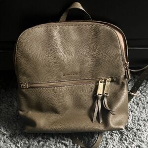 Michael Kors Taupe Leather Backpack